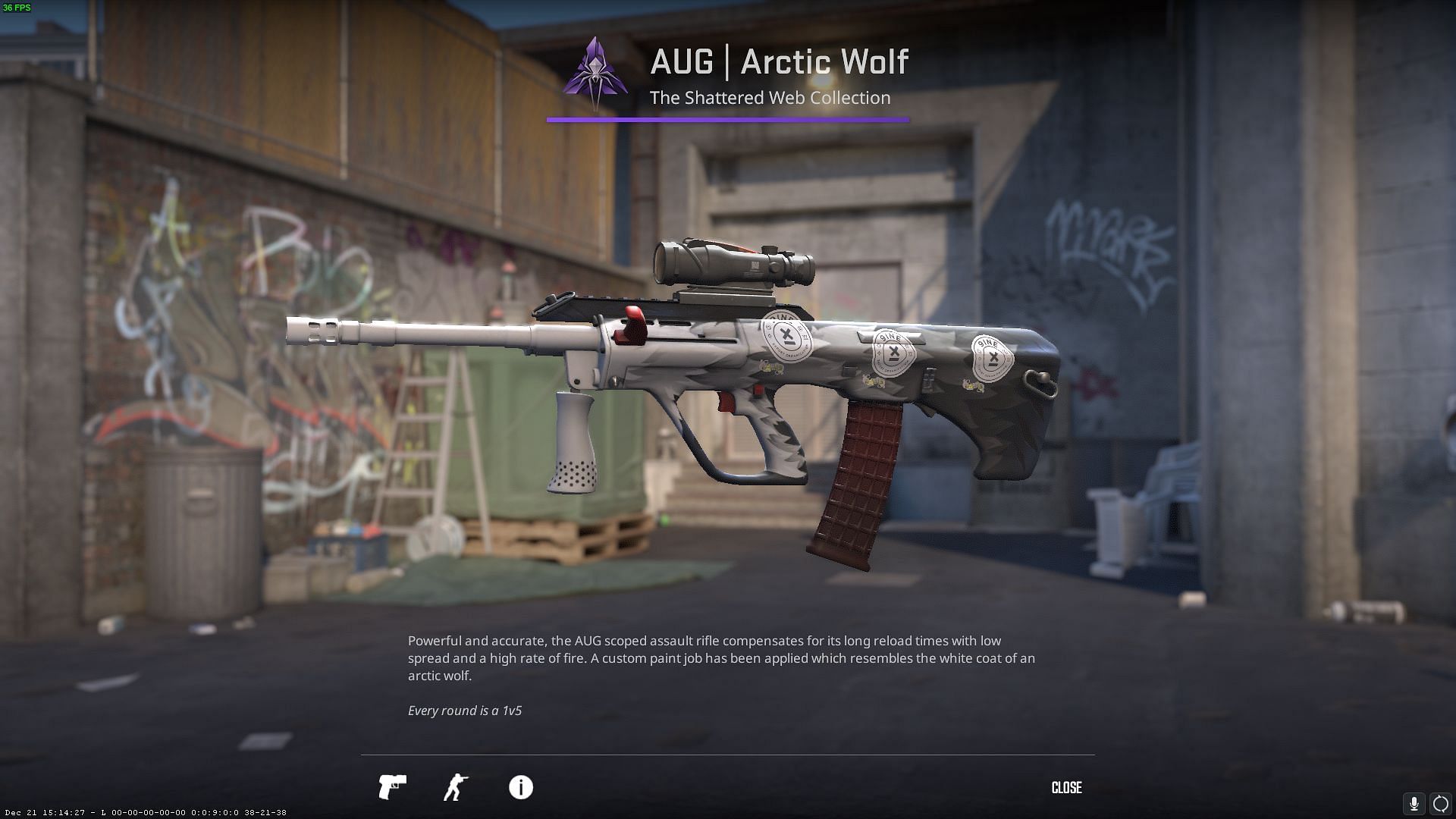 AUG | Arctic Wolf in CS2 (Image via Valve)
