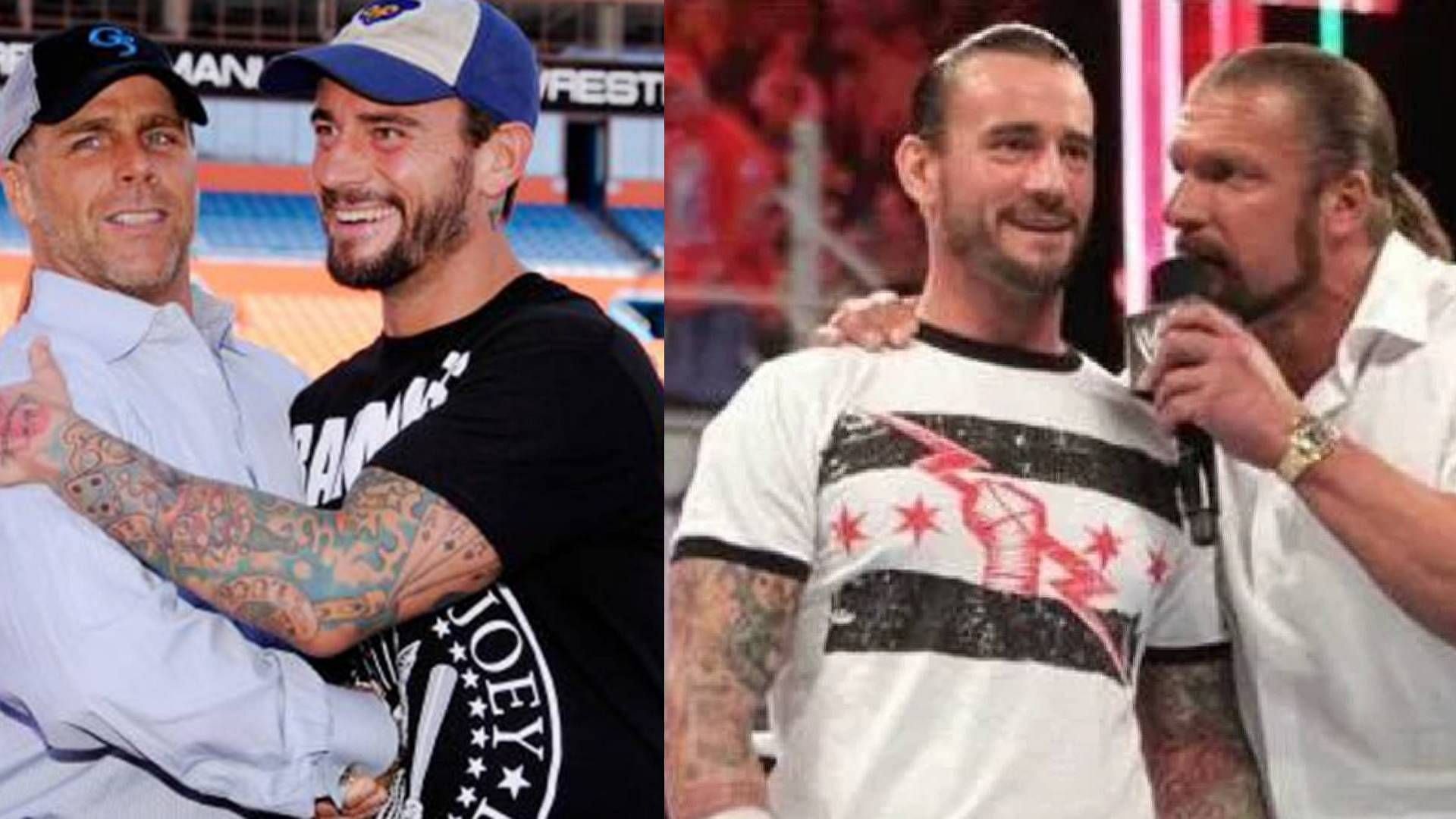 CM Punk with Triple H and Shawn Michaels