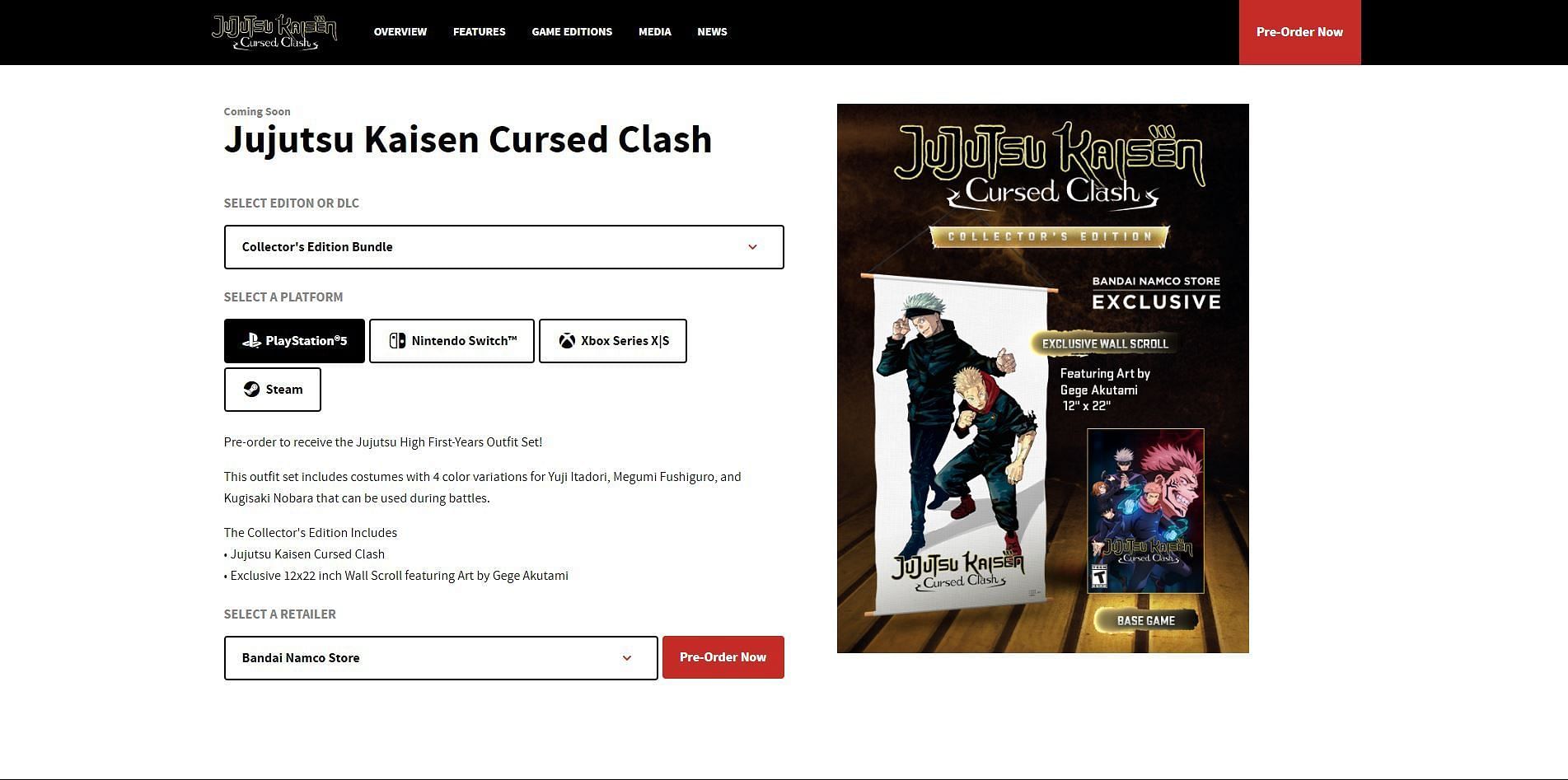 Jujutsu Kaisen: Cursed Clash collector's edition, release date, more