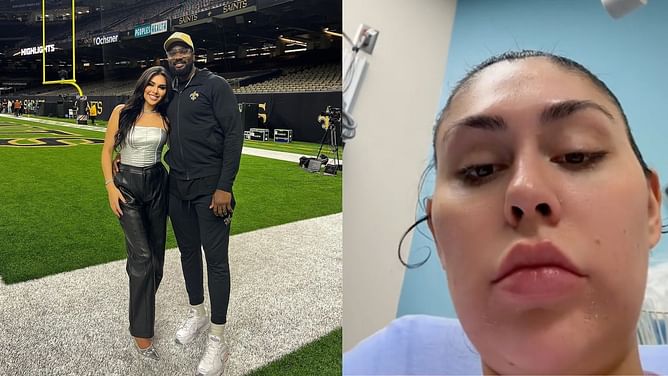 WATCH: Juwan Johnson's wife Chanen rushed to the ER as Saints beat Giants 24-6