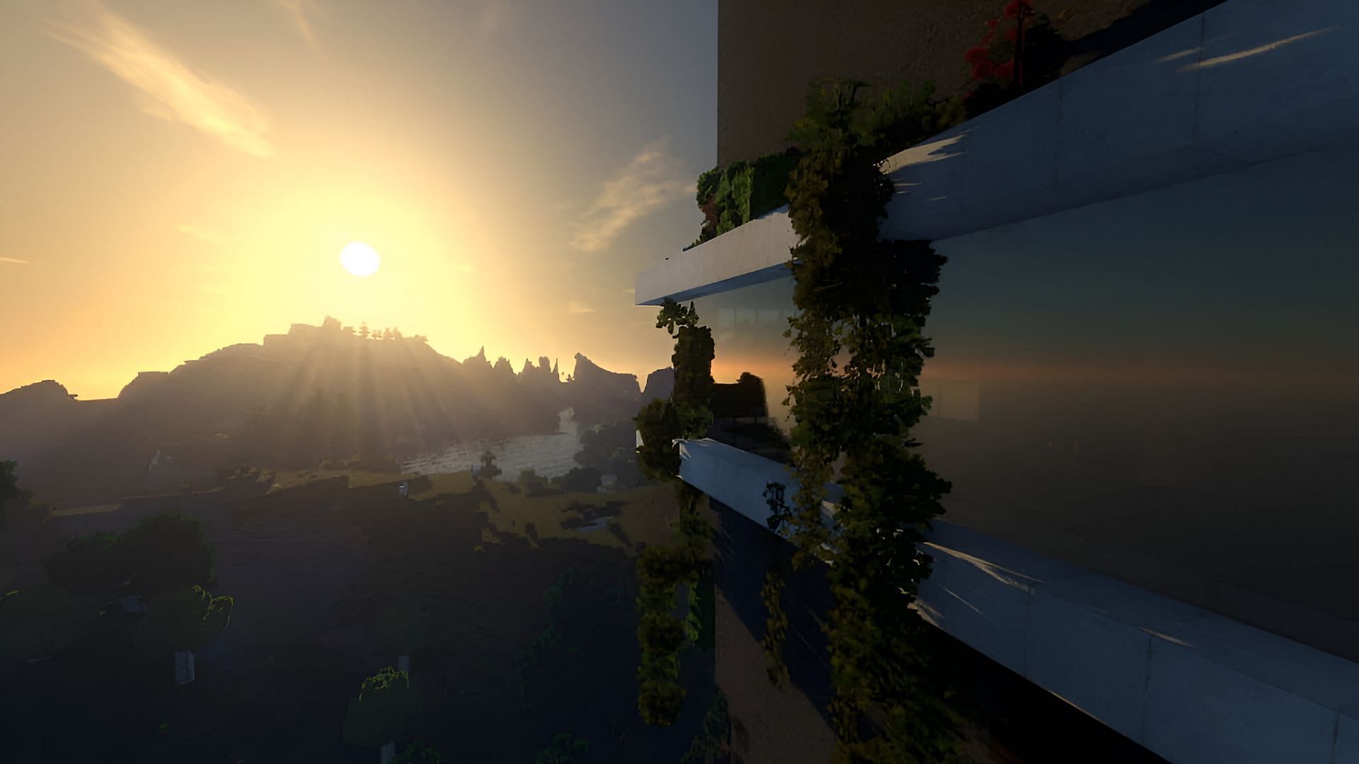 Voyager Minecraft 1.20.4 shaders seen in-game.