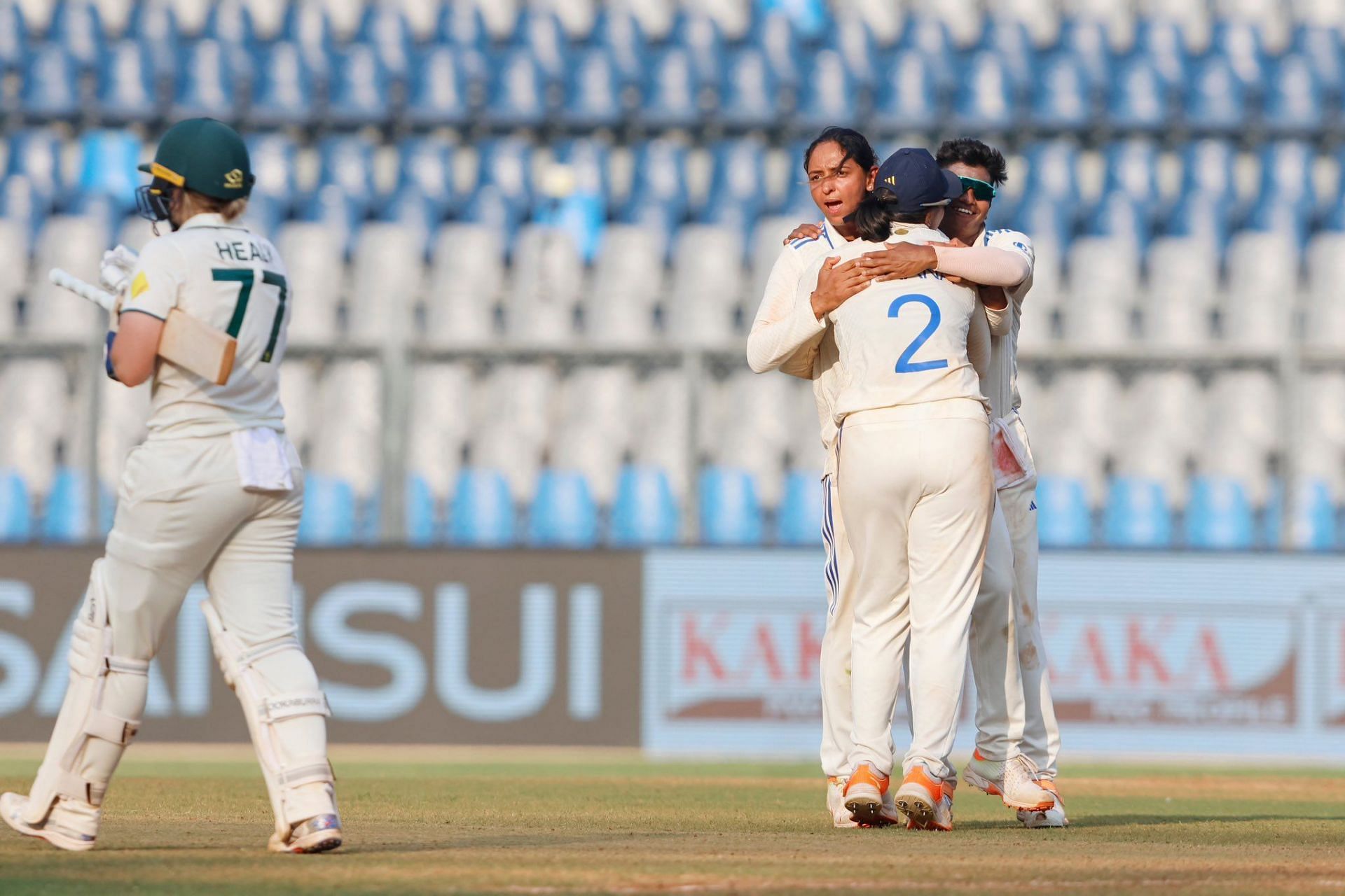 Harmanpreet Kaur was ecstatic after dismissing Alyssa Healy (P.C.:BCCI)