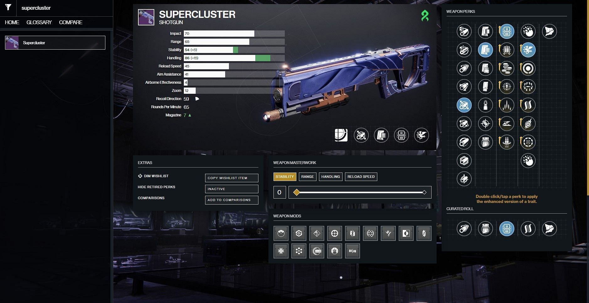 Supercluster PvE god roll (Image via D2Gunsmtih)