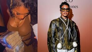 WATCH: Iman Shumpert's estranged wife Teyana Taylor pulls out bundles of cash in Miami birthday celebration