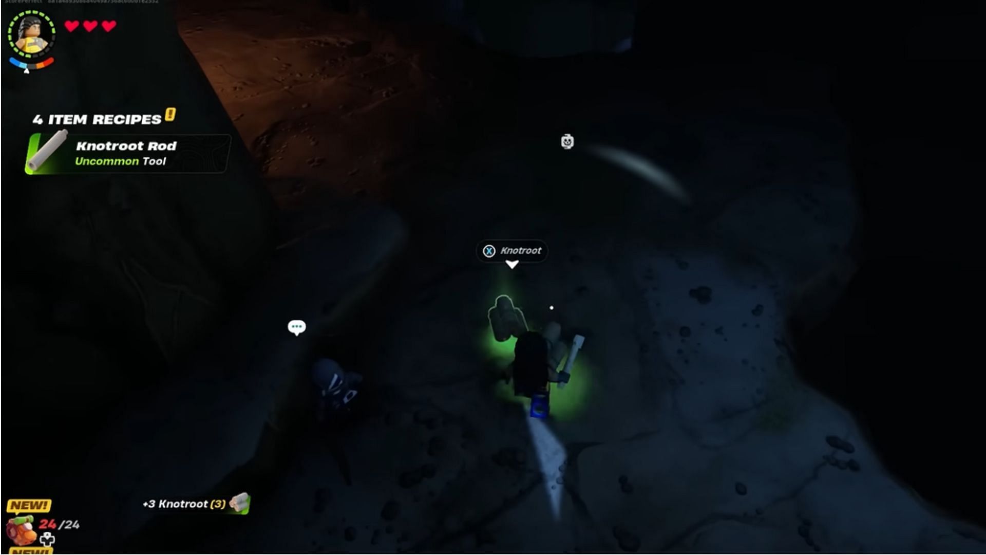 Inside the cave, search for nodes on the cave walls (Image via Epic Games)