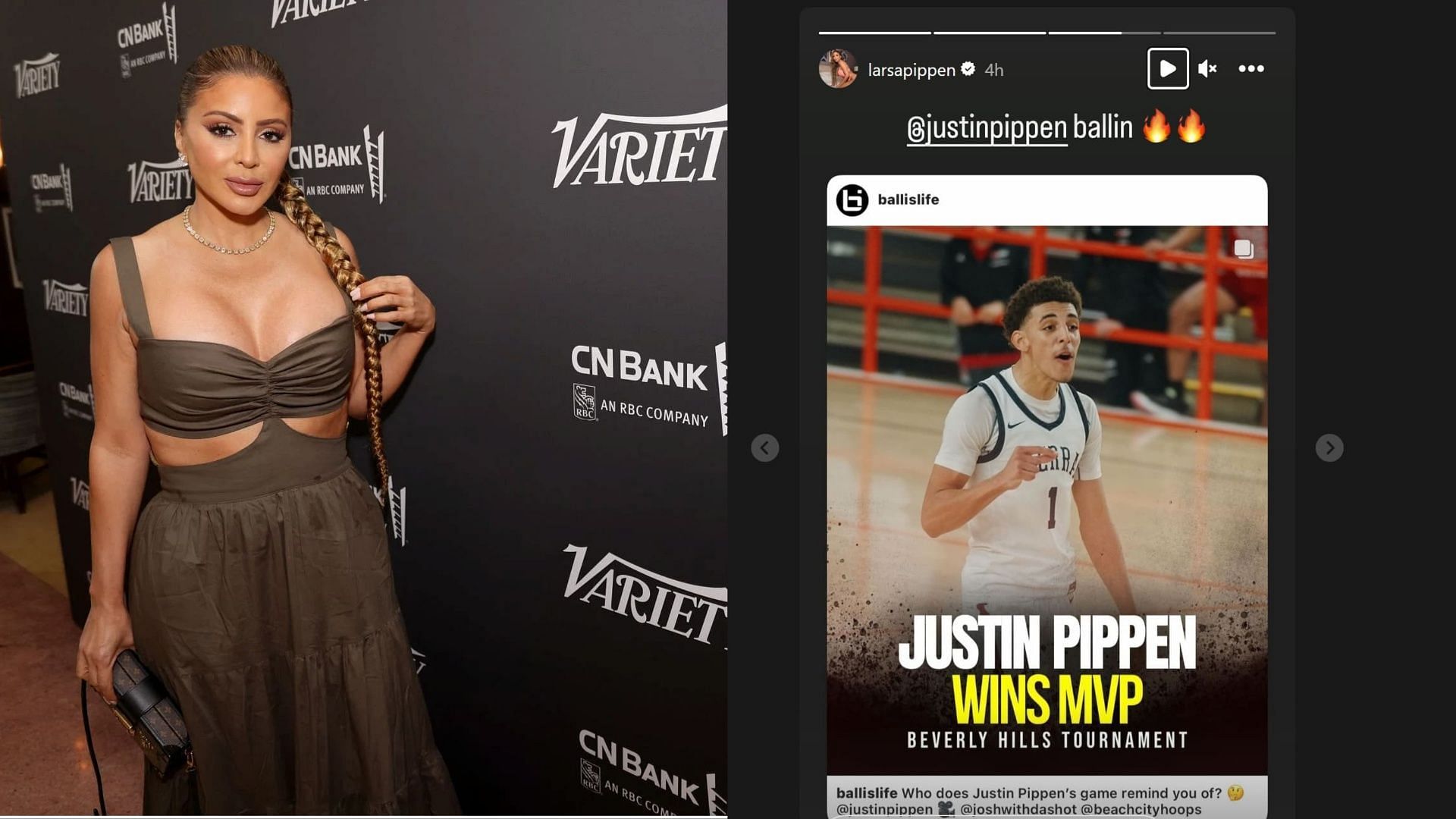 Larsa Pippen celebrates Justin Pippen winning MVP 