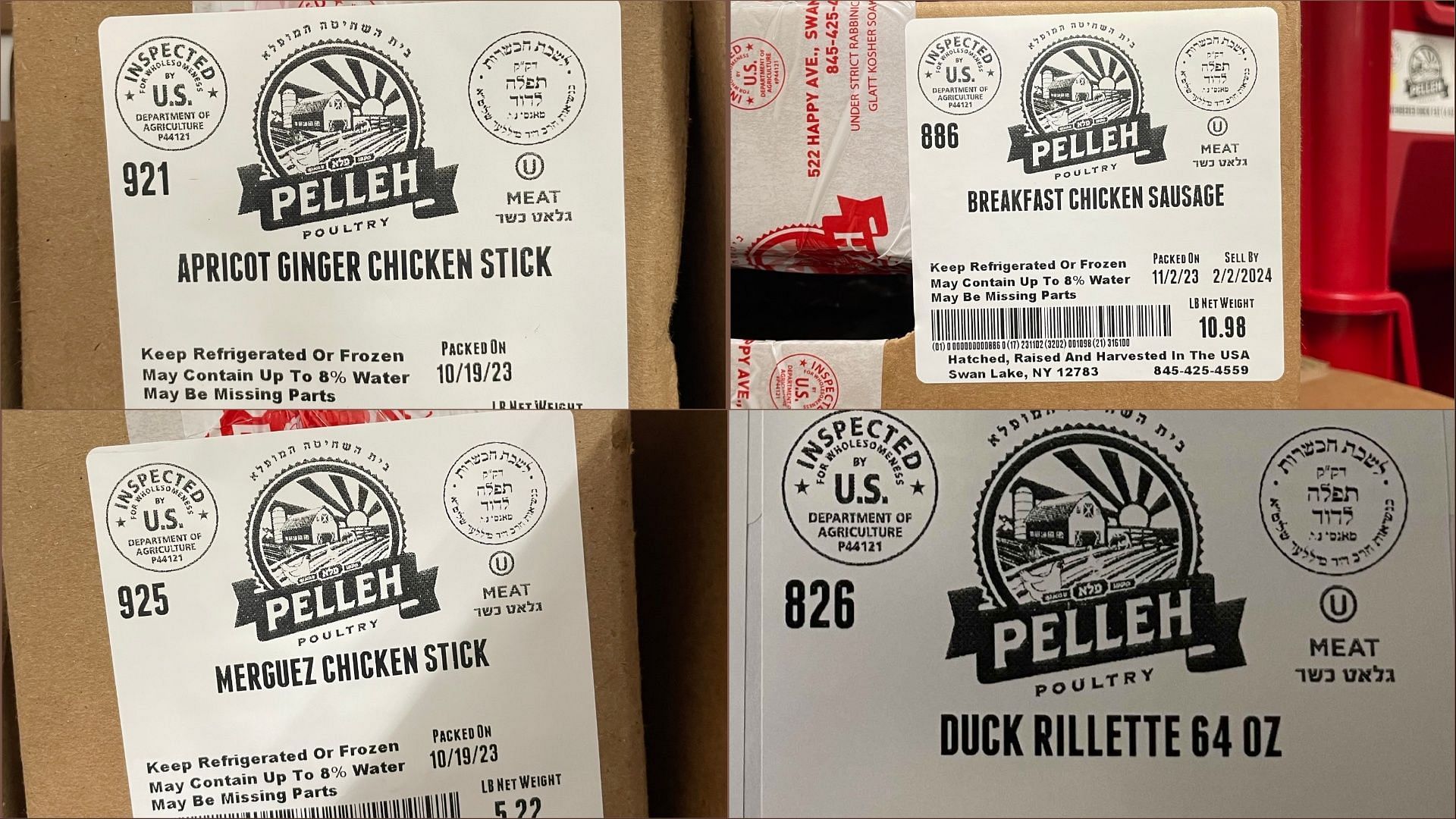 The recalled beef and poultry products from Pelleh Poultry Corp may be compromised with Listeria contaminants (Image via Food Safety and Inspection Service)