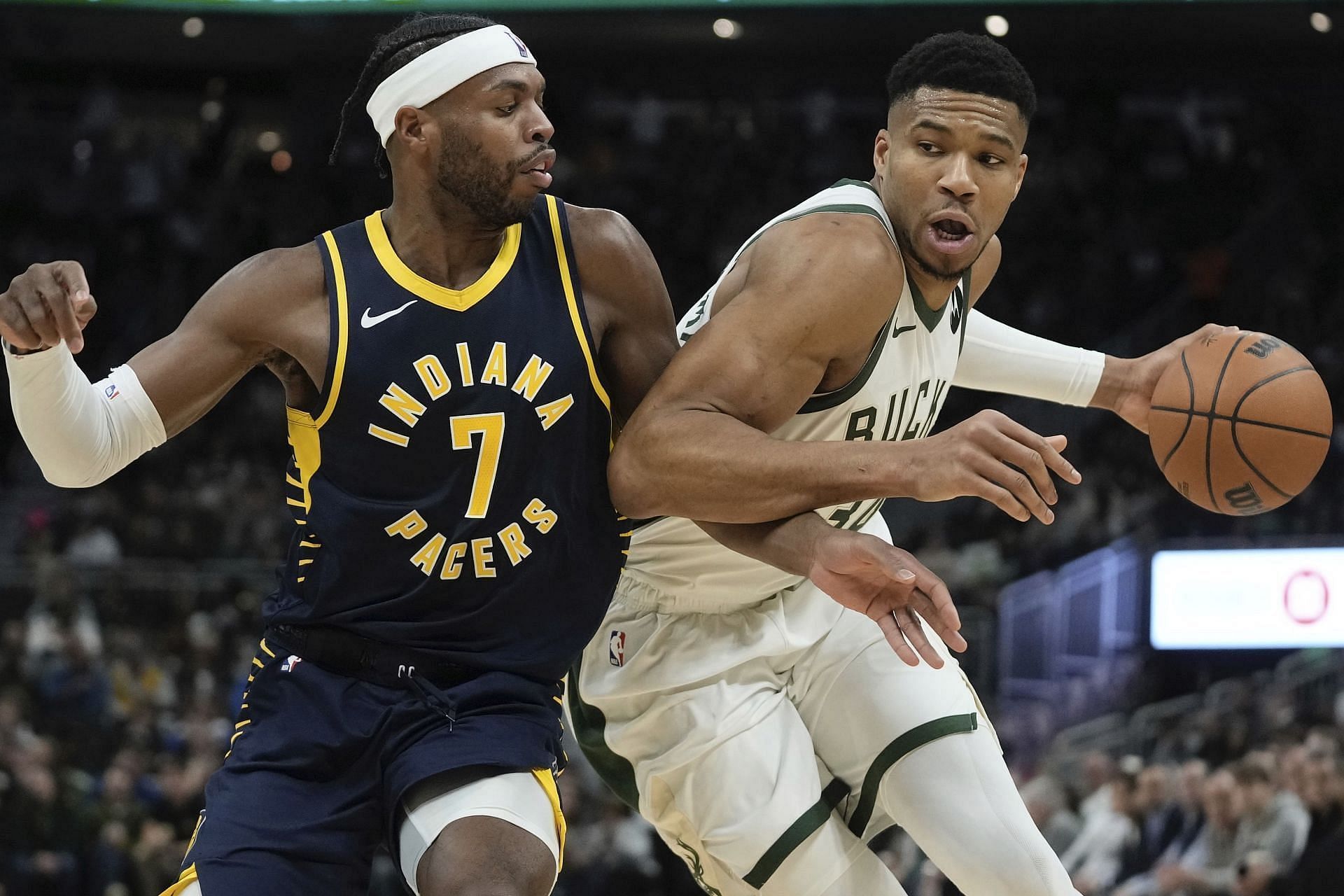 Giannis Antetokounmpo scored a career-high 64 points against the Indiana Pacers on Wednesday night.