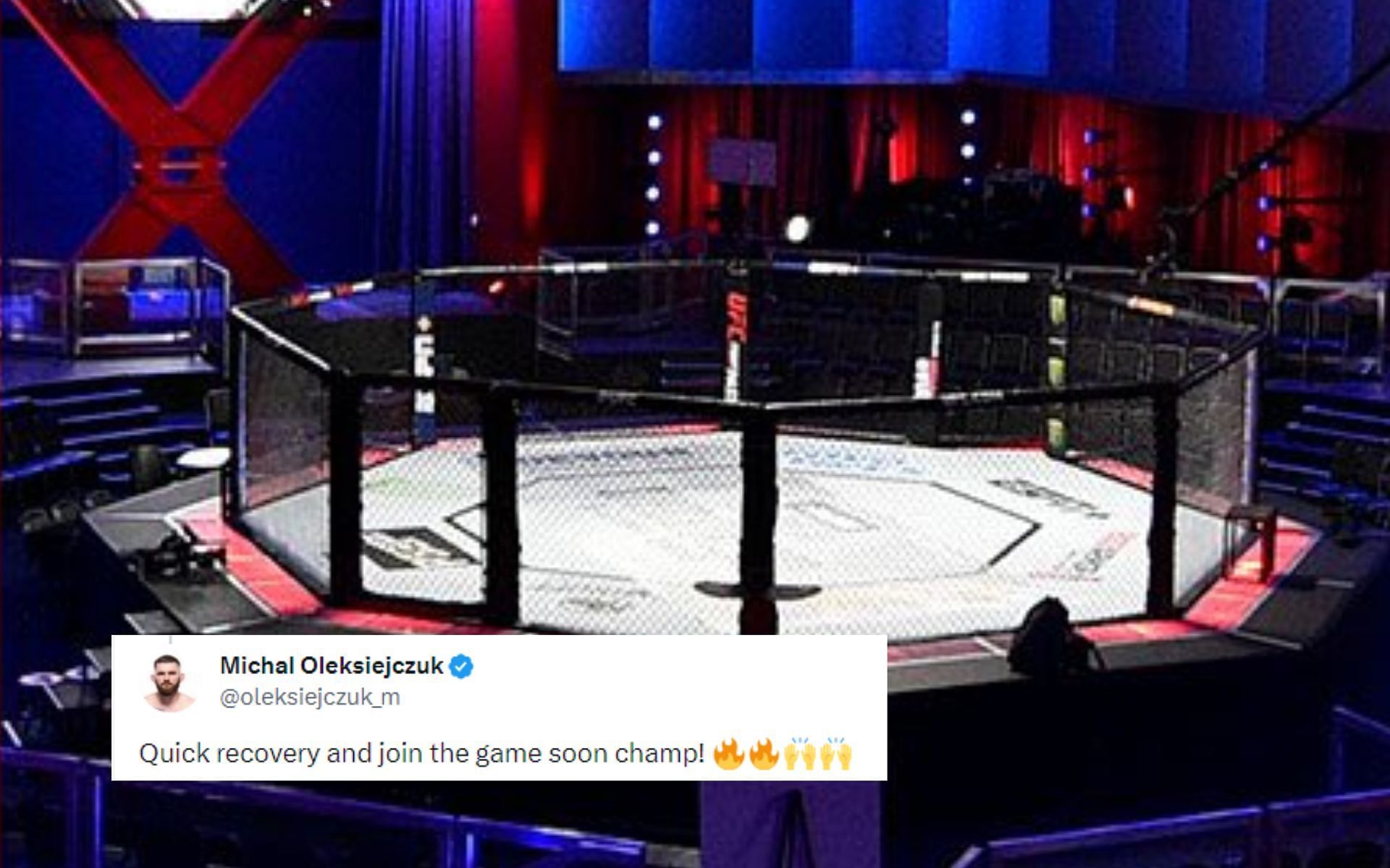 A former UFC champion [UFC octagon pictured] recently underwent surgery [Image courtesy: @danawhite - X]