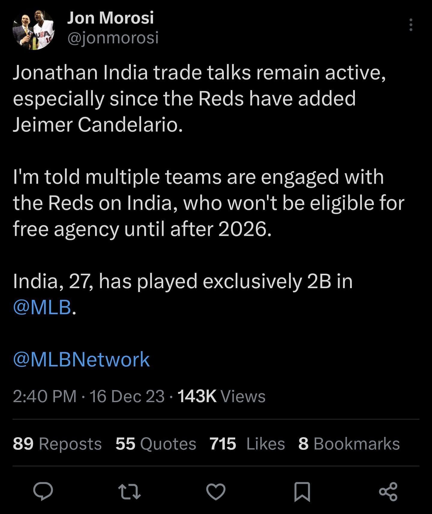 Jonathan India Trade: Former Rookie Of The Year Has Multiple Teams ...