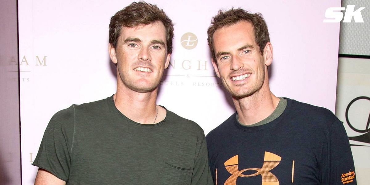 Andy Murray and brother Jamie shows off soccer jerseys they received on Christmas