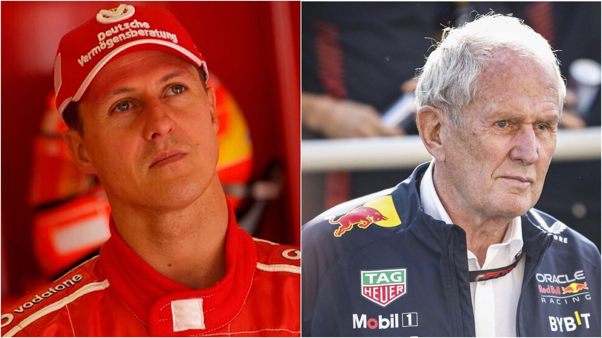 Michael Schumacher and Helmut Marko 