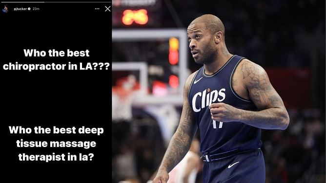 "Lmaoo bro wants out of LA": NBA fans hilariously get at PJ Tucker's quest to find chiropractors and massage during halftime