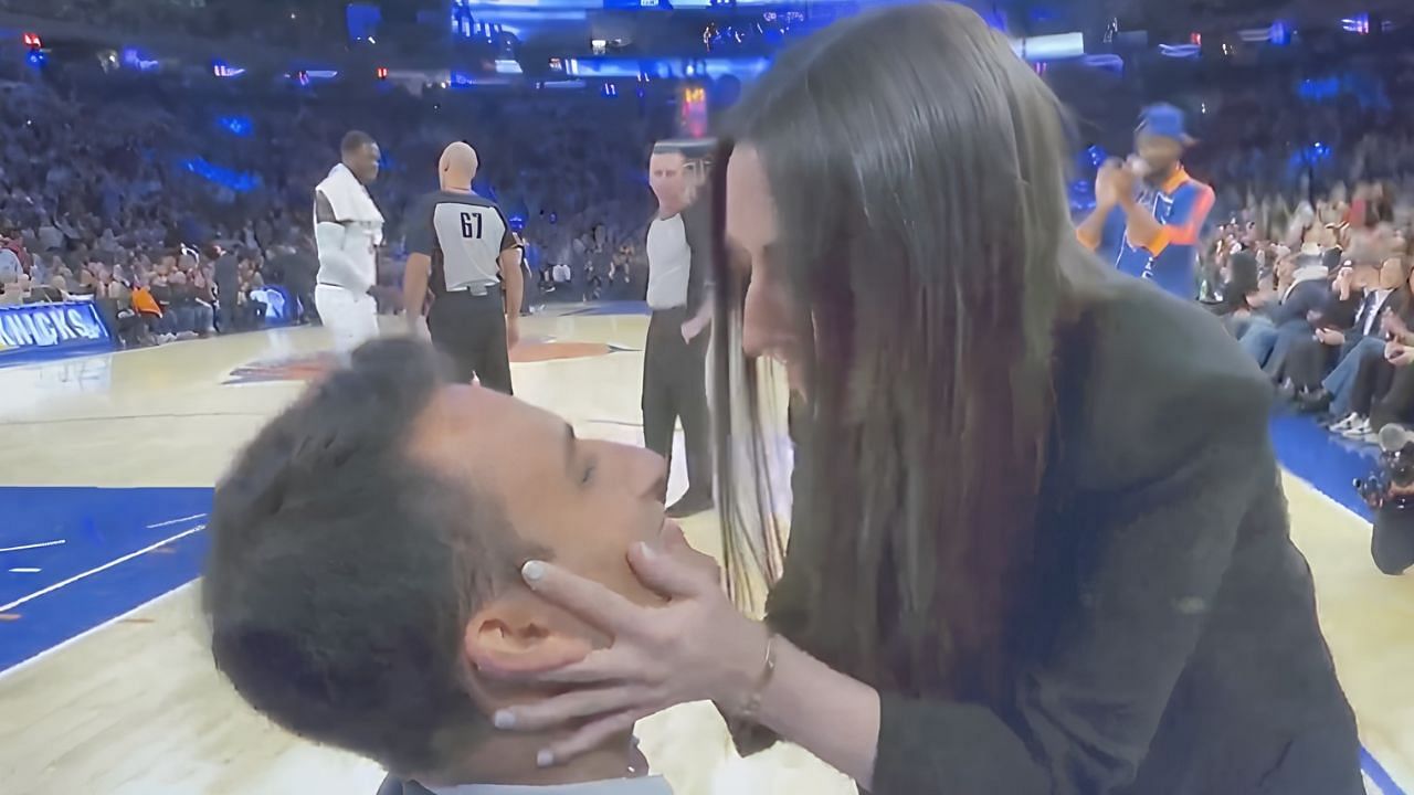 New York Knicks All-Star Julius Randle entered the scene as a man proposed to his girlfriend at Madison Square Garden.