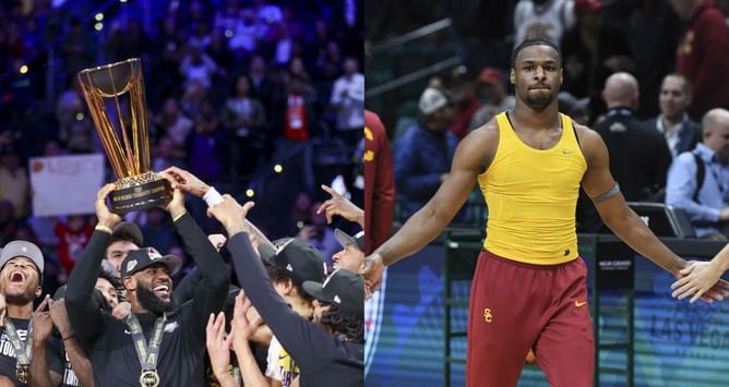 Watch: LeBron James pulls up to watch Bronny James' USC Trojans debut game with mom Gloria James after winning NBA Cup