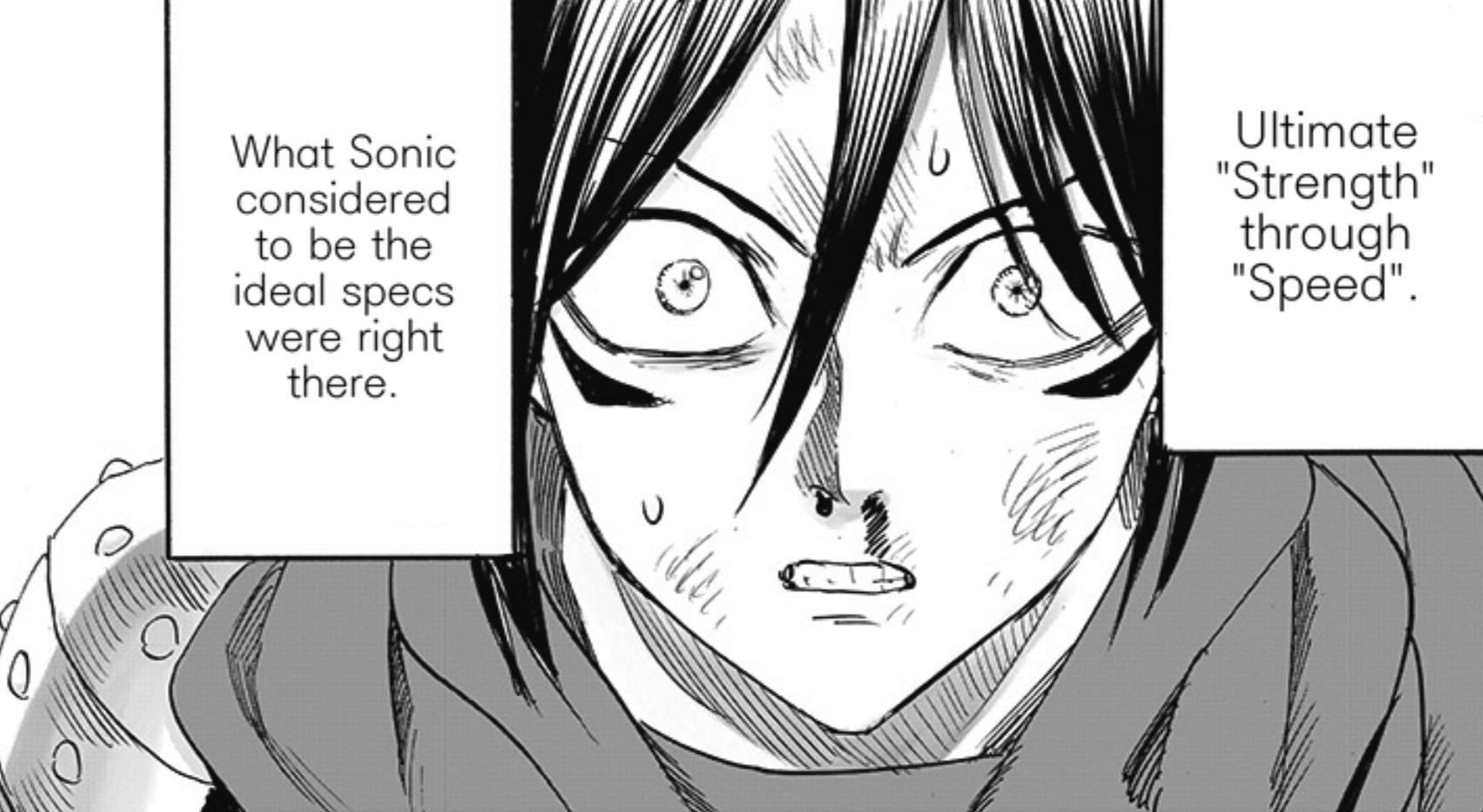 Speed-o&#039;- Sound Sonic as seen in One Punch Man chapter 199 (Image via Shueisha)