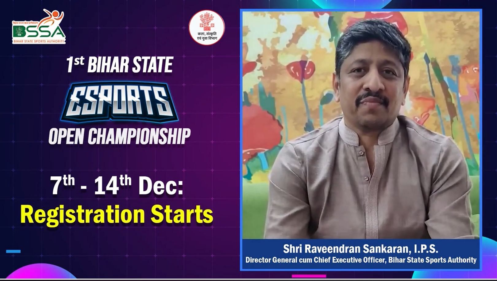 Registration for Bihar State Esports Open Championship has started on December 7 (Image via BSSA)