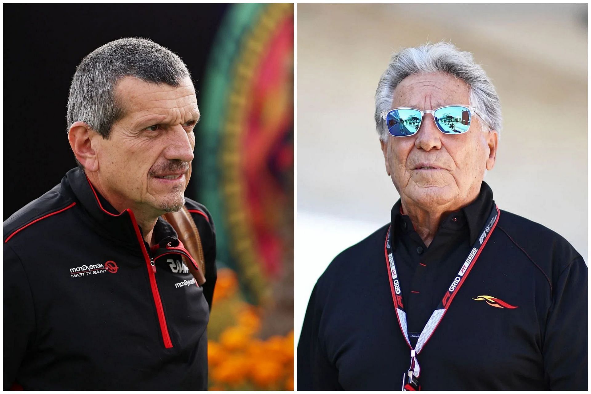 Guenther Steiner (L) and Mario Andretti (R) (Collage via Sportskeeda)