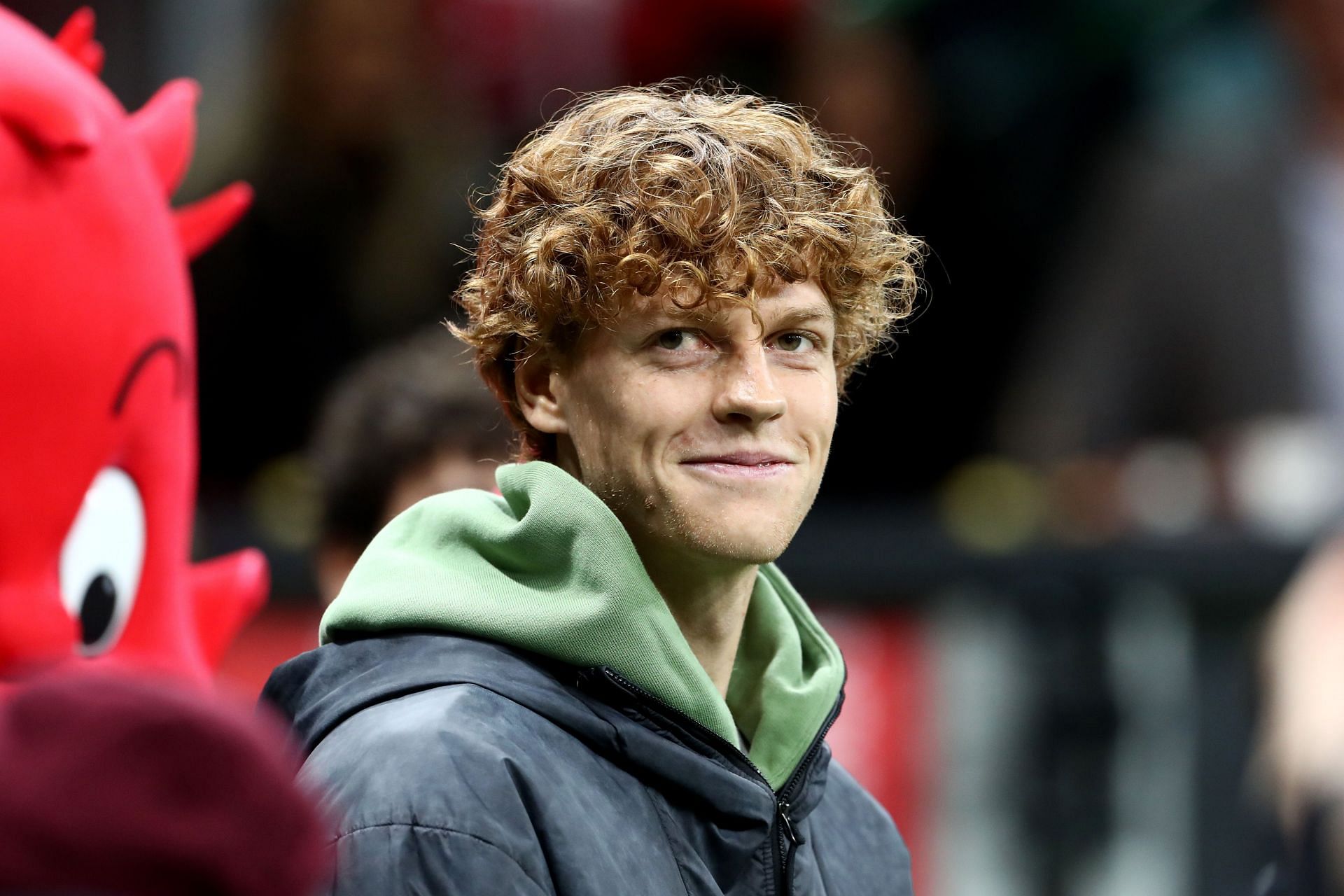 Jannik Sinner during the Champions League clash between AC Milan and Borussia Dortmund