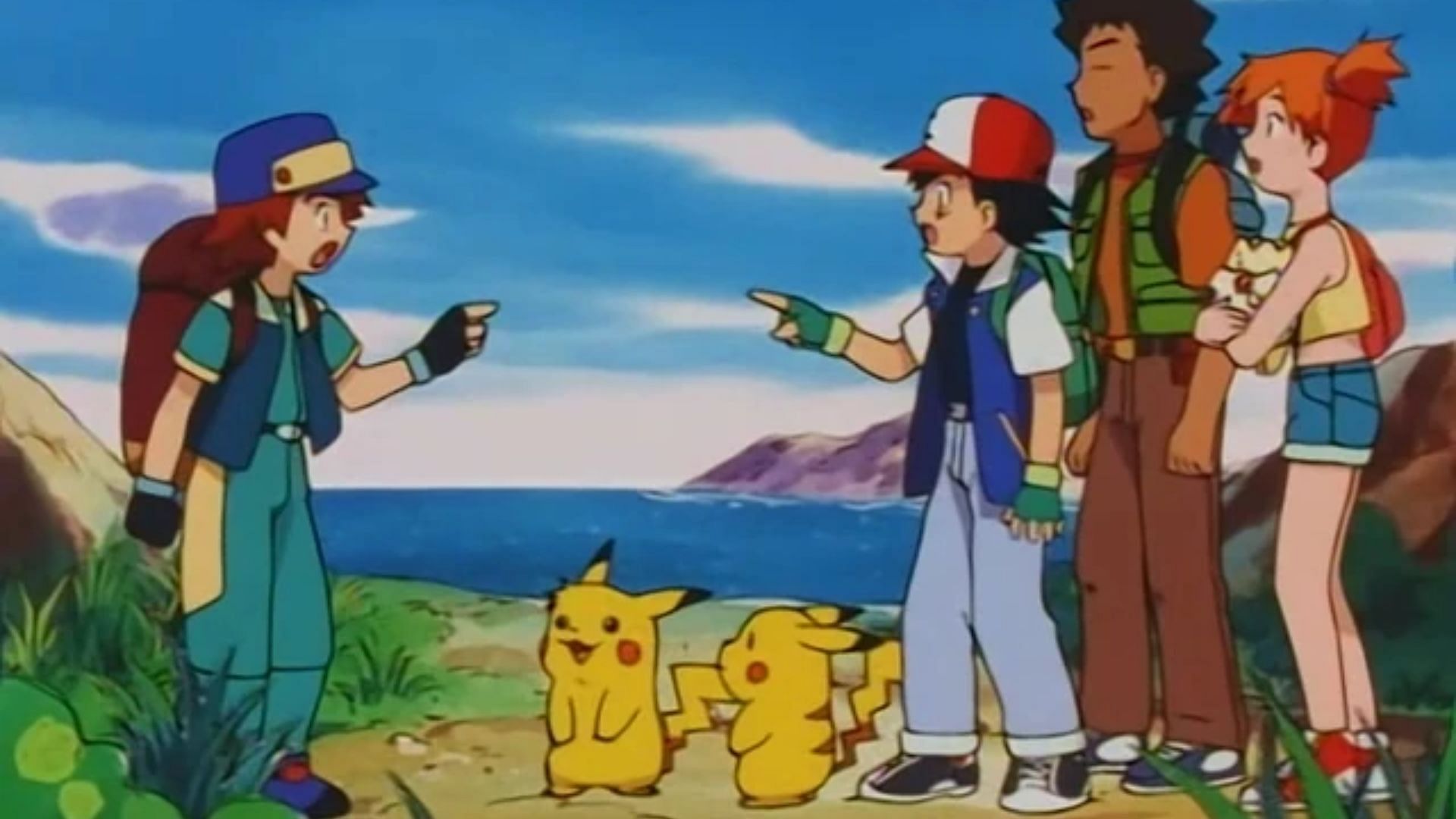 Ash, Ritchie, Brock, Misty, and Pikachu (Image via The Pokemon Company)