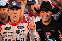 Kevin Harvick gifts former team owner Tony Stewart his race worn helmet from 2023 NASCAR season