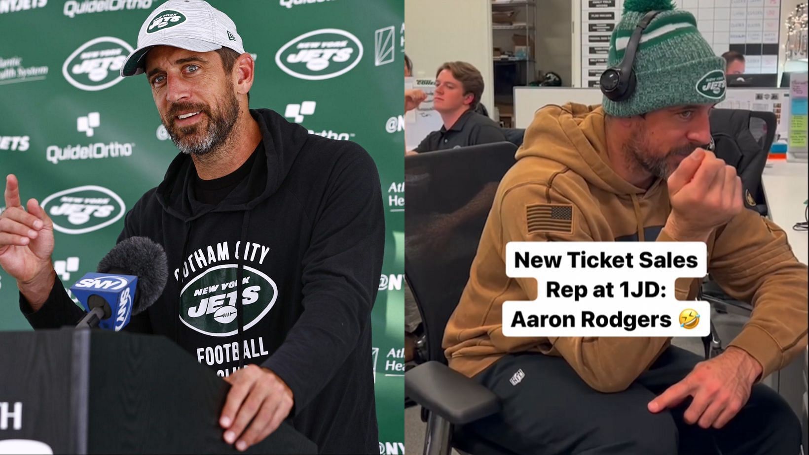 Jets fans react to Aaron Rodgers working at franchise's ticket sales department - “Using him to sell tickets ain't gon work”