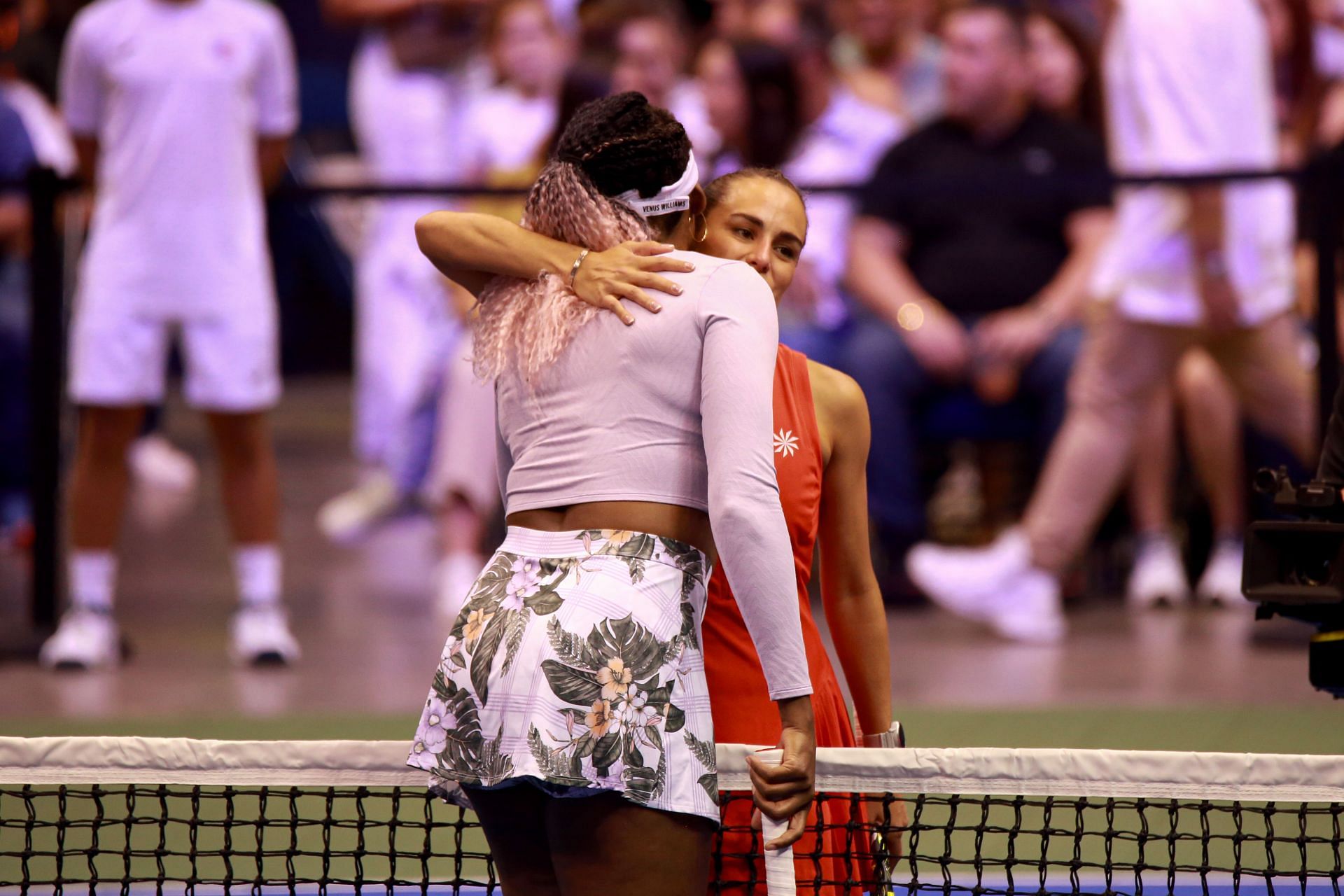 Venus Williams and Monica Puig during the exhibition match in Puerto Rico.