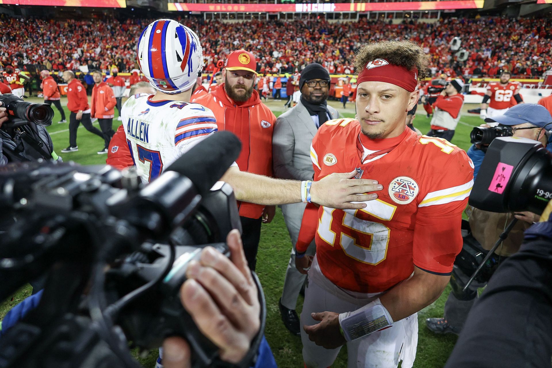 Josh Allen and Patrick Mahomes during Buffalo Bills vs. Kansas City Chiefs