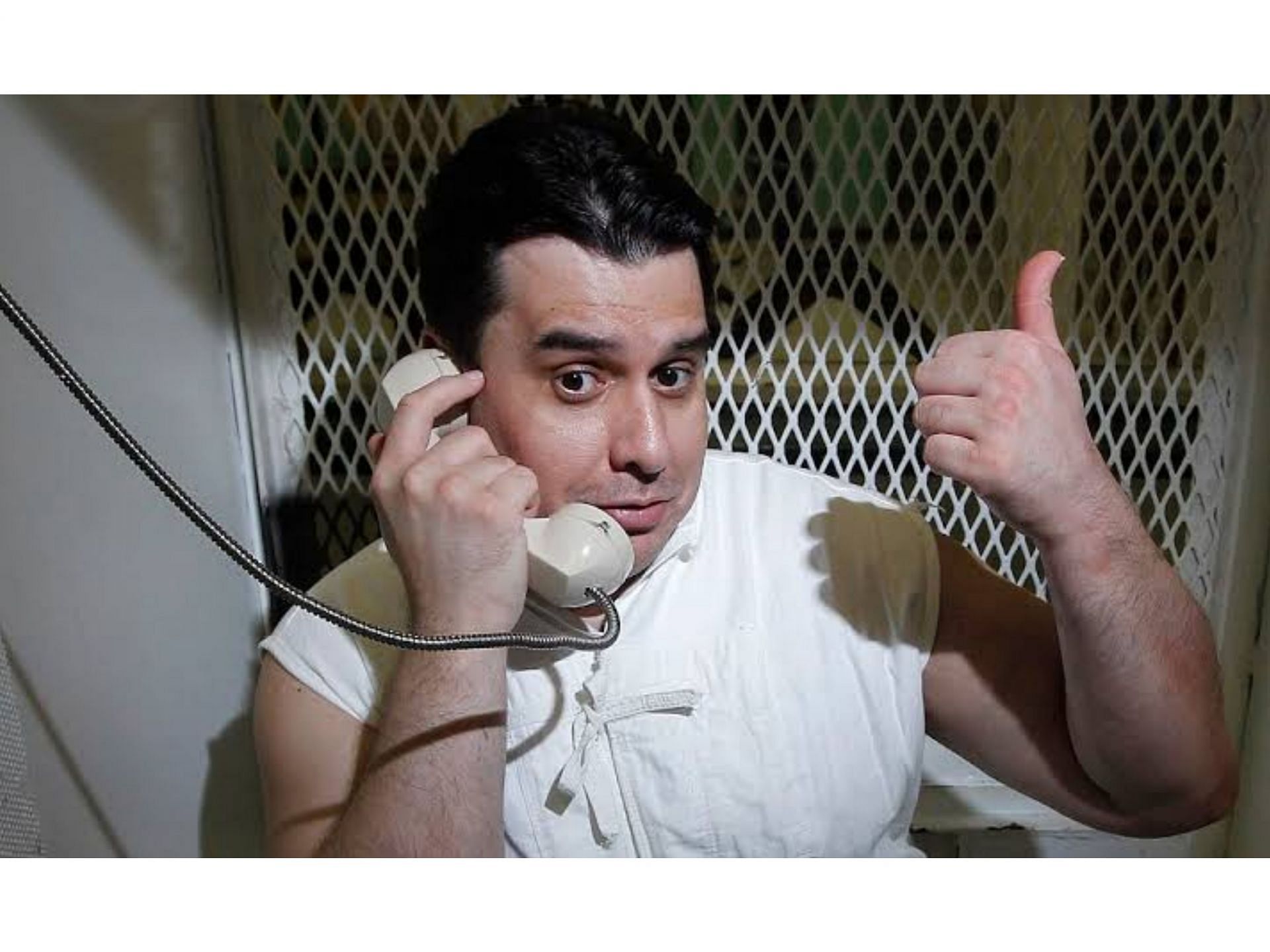 A still of George Angel Rivas Jr at the (Allan Polunsky Unit prison in Livingston, Texas (Image via Daily Mail UK)