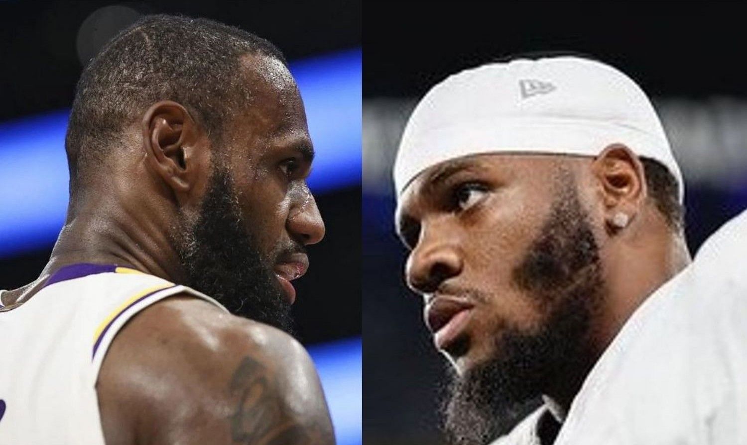 Dallas Cowboys linebacker Micah Parsons (R) is down for taking on NBA superstar LeBron James (L) in a game of Madden NFL.