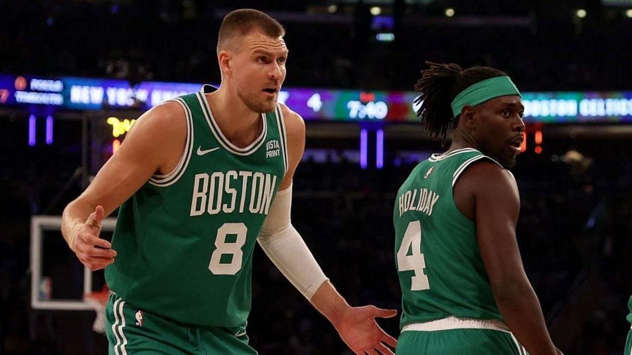 Boston Celtics injury report featuring Kristaps Porzingis and Jrue Holiday