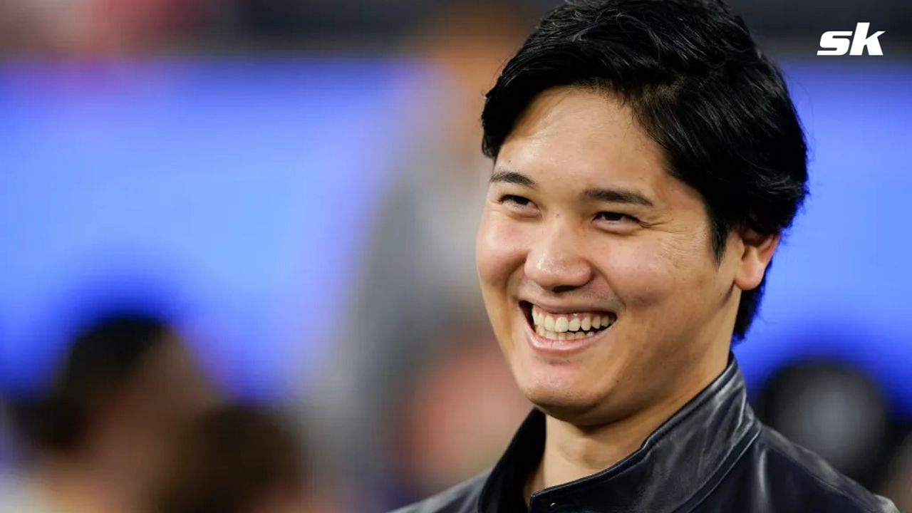 Shohei Ohtani took in an NFL game in Los Angeles wearing a sporty leather jacket