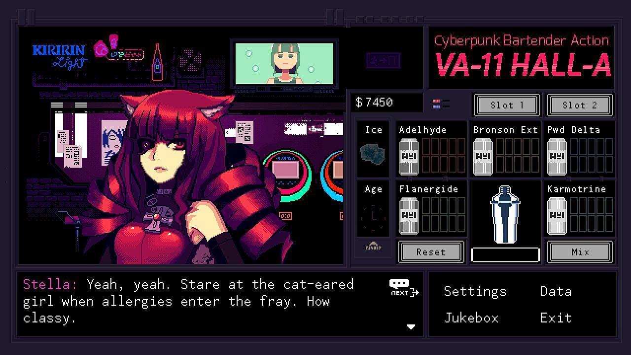 VA-11 Hall-A is an intriguing title with beautiful artwork (Image via Sukeban Games)