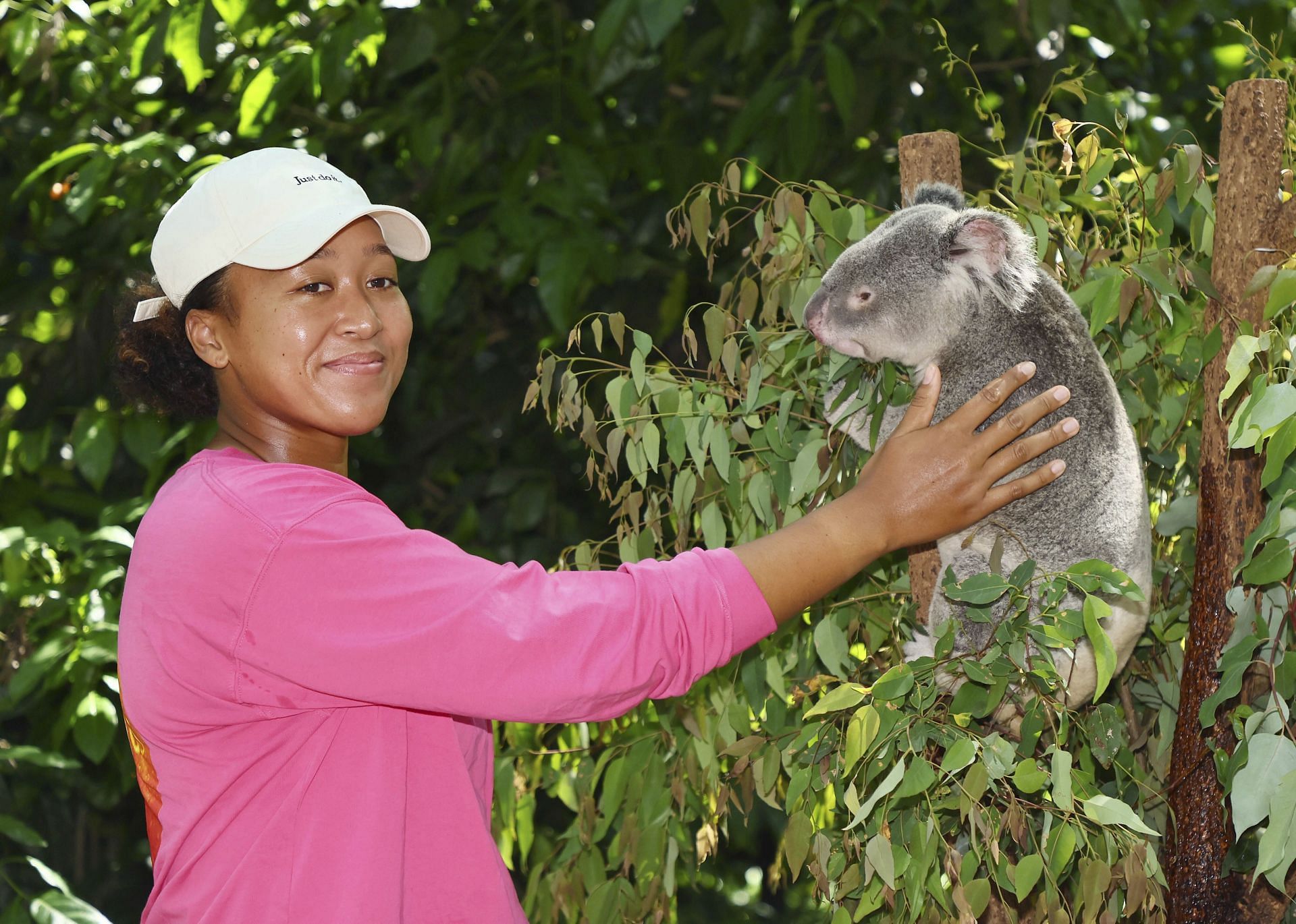Naomi Osaka with a koala in Brisbane