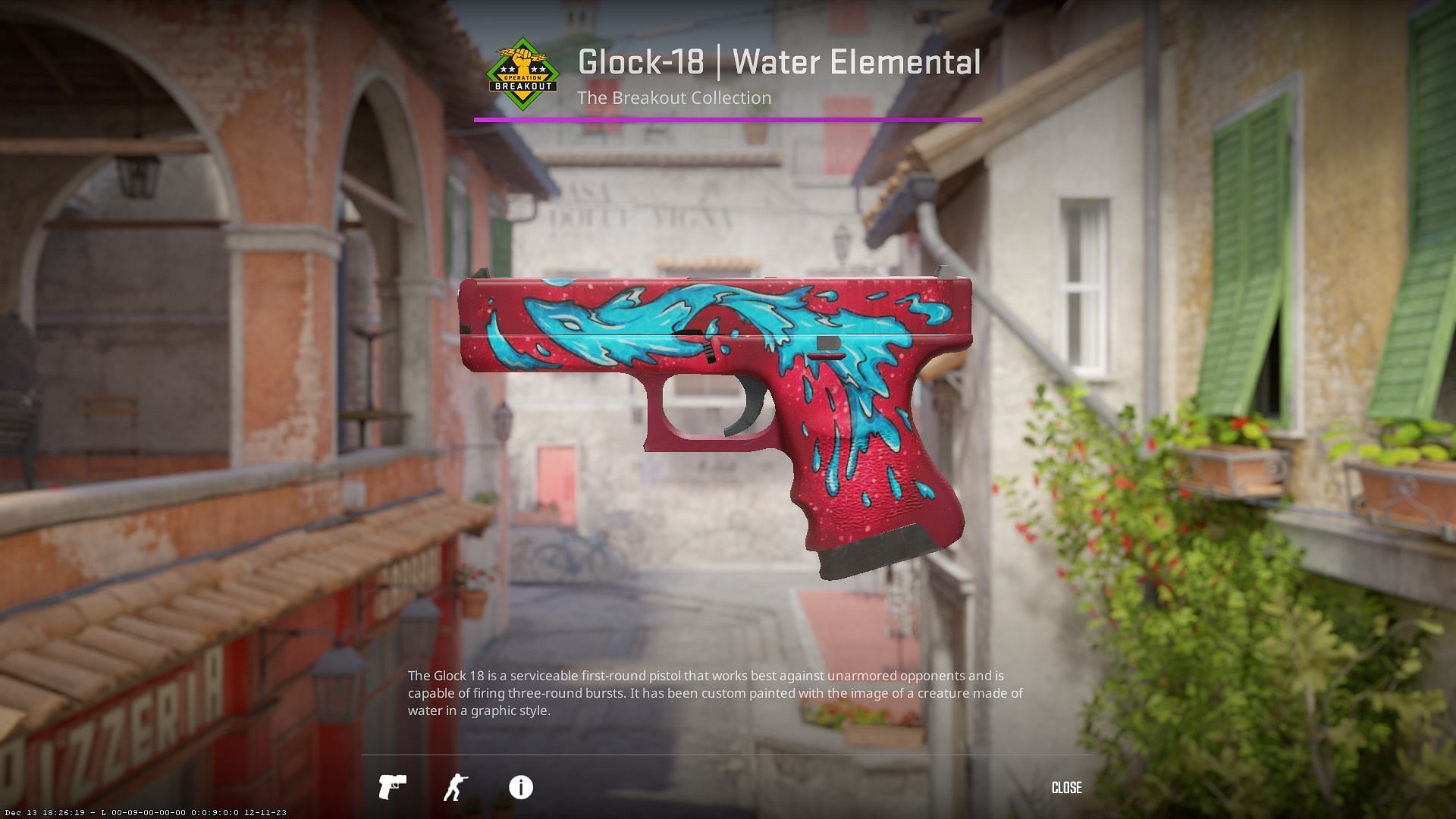 Glock-18 Water Elemental (Image via Valve)