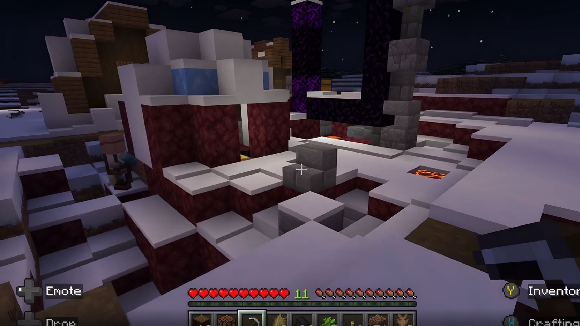 A Minecraft player recently shared an igloo partially made of netherrack.
