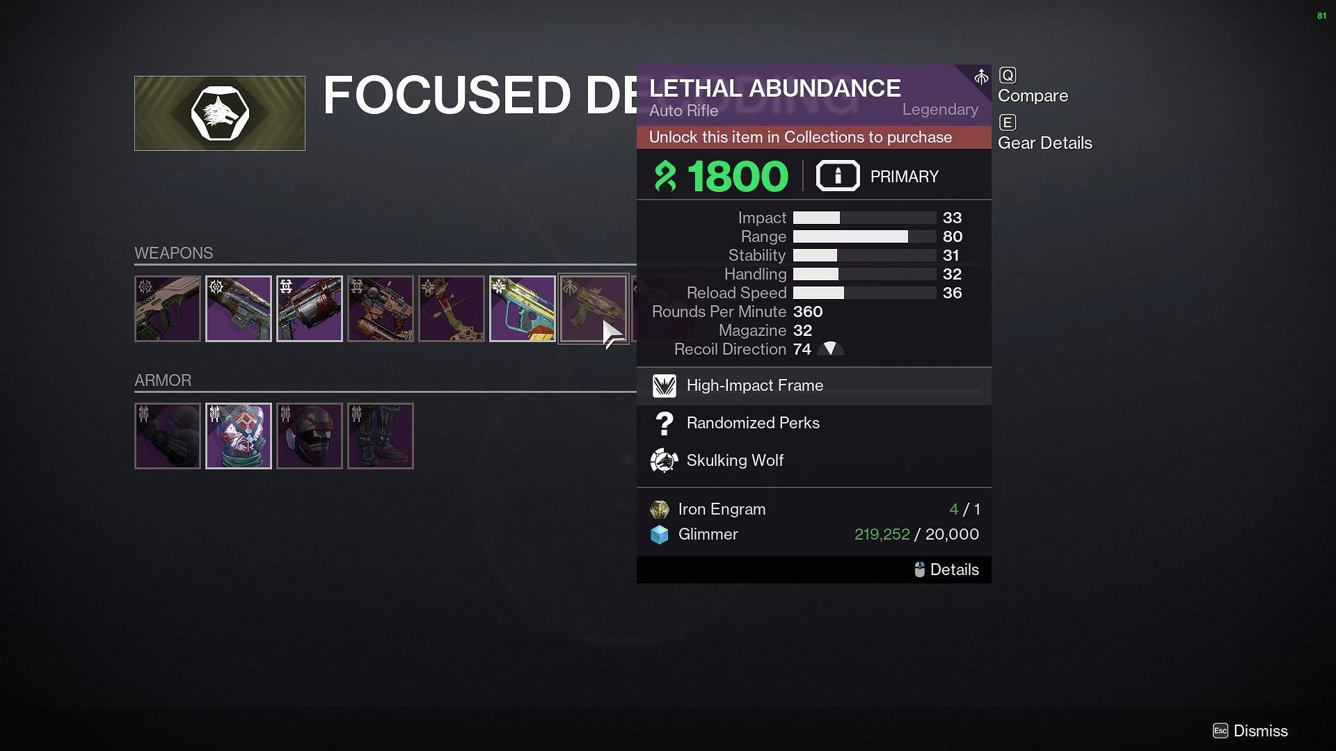 Lethal Abundance Auto Rifle in Destiny 2 (Image via Bungie)