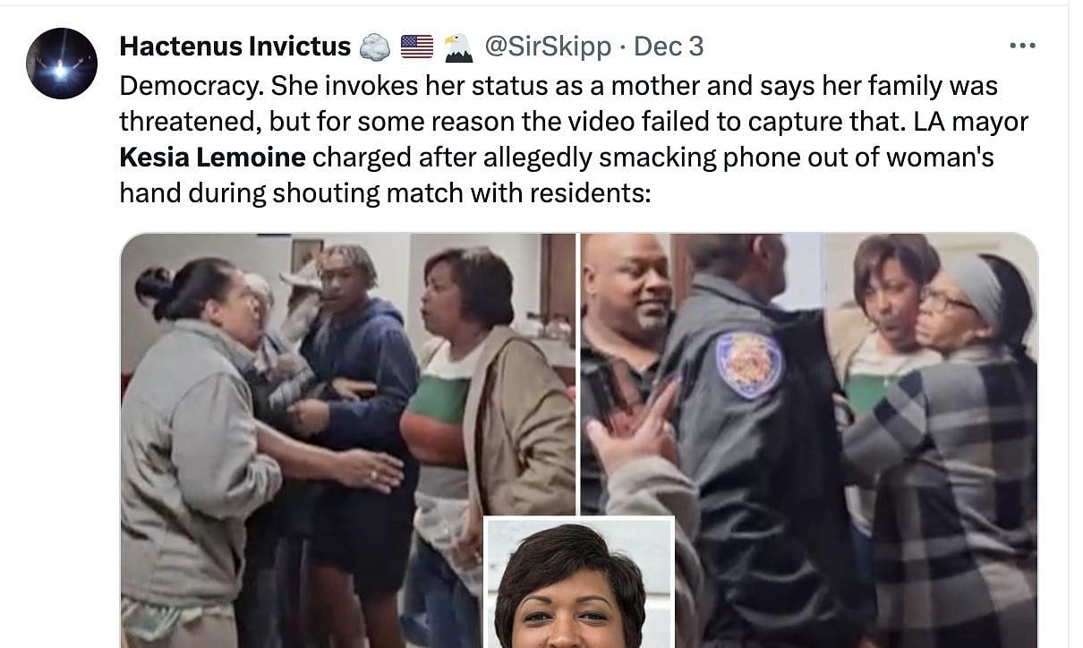 Social media users lashed out at the Louisiana Mayor after she engaged in a heated altercation with a woman during the Council Meeting. (Image via Twitter)