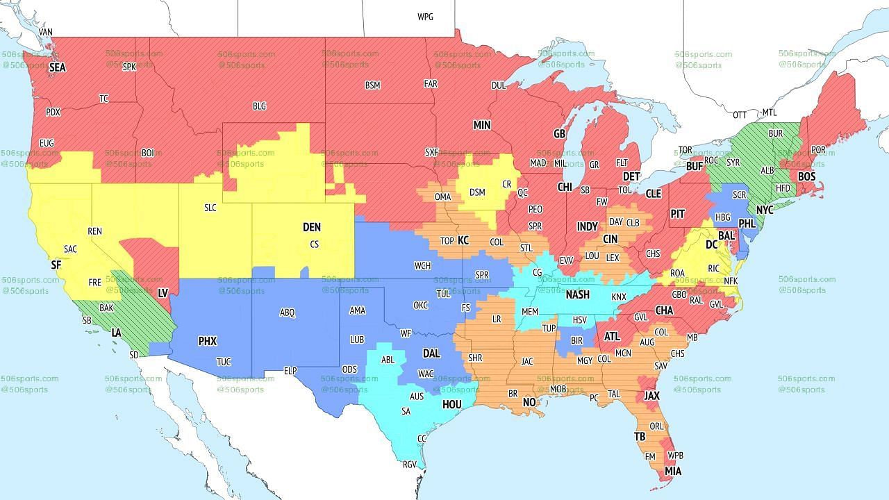 FOX Coverage Map Week 17. Credit: 506Sports