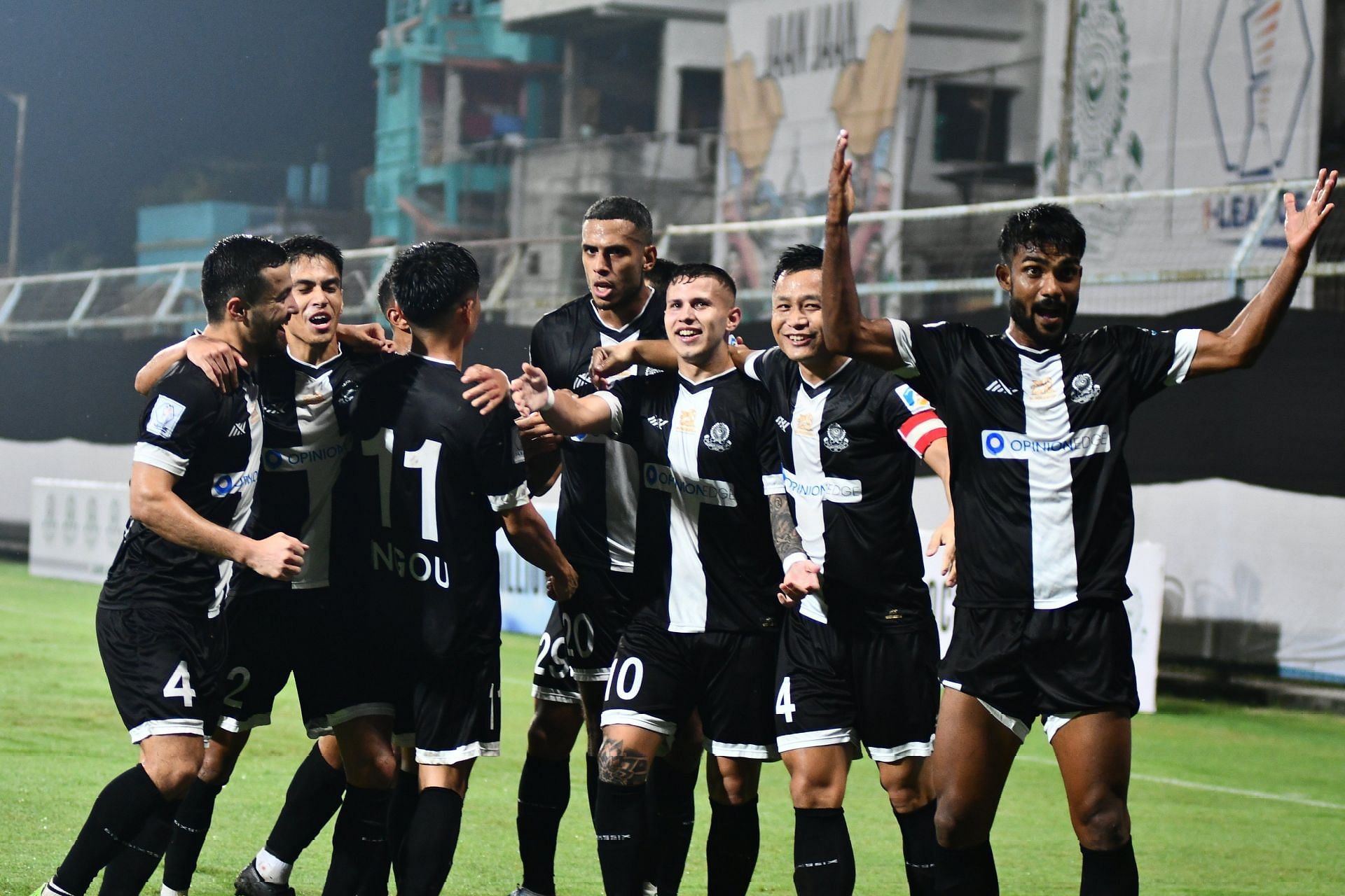 Mohammedan SC celebrating their goal against Gokulam Kerala (Image Credits: I-League Twitter)