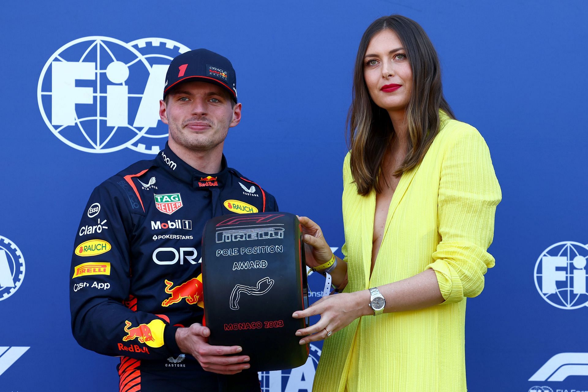 Maria Sharapova with Max Verstappen at the Monte-Carlo Grand Prix