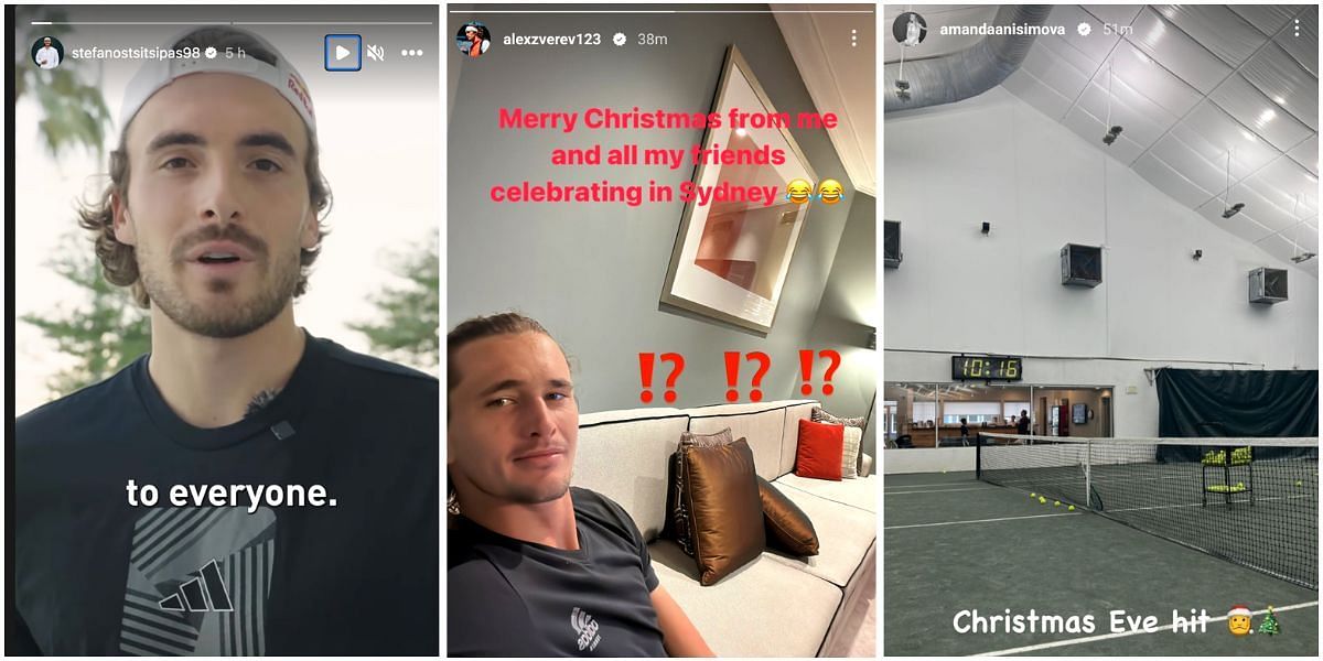 Stefanos Tsitsipas, Alexander Zverev and Amanda Anisimova&#039;s Instagram stories