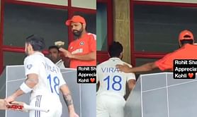[Watch] Rohit Sharma appreciates and pats Virat Kohli after his valiant 76 (82) in 2nd innings of 1st IND vs SA Test