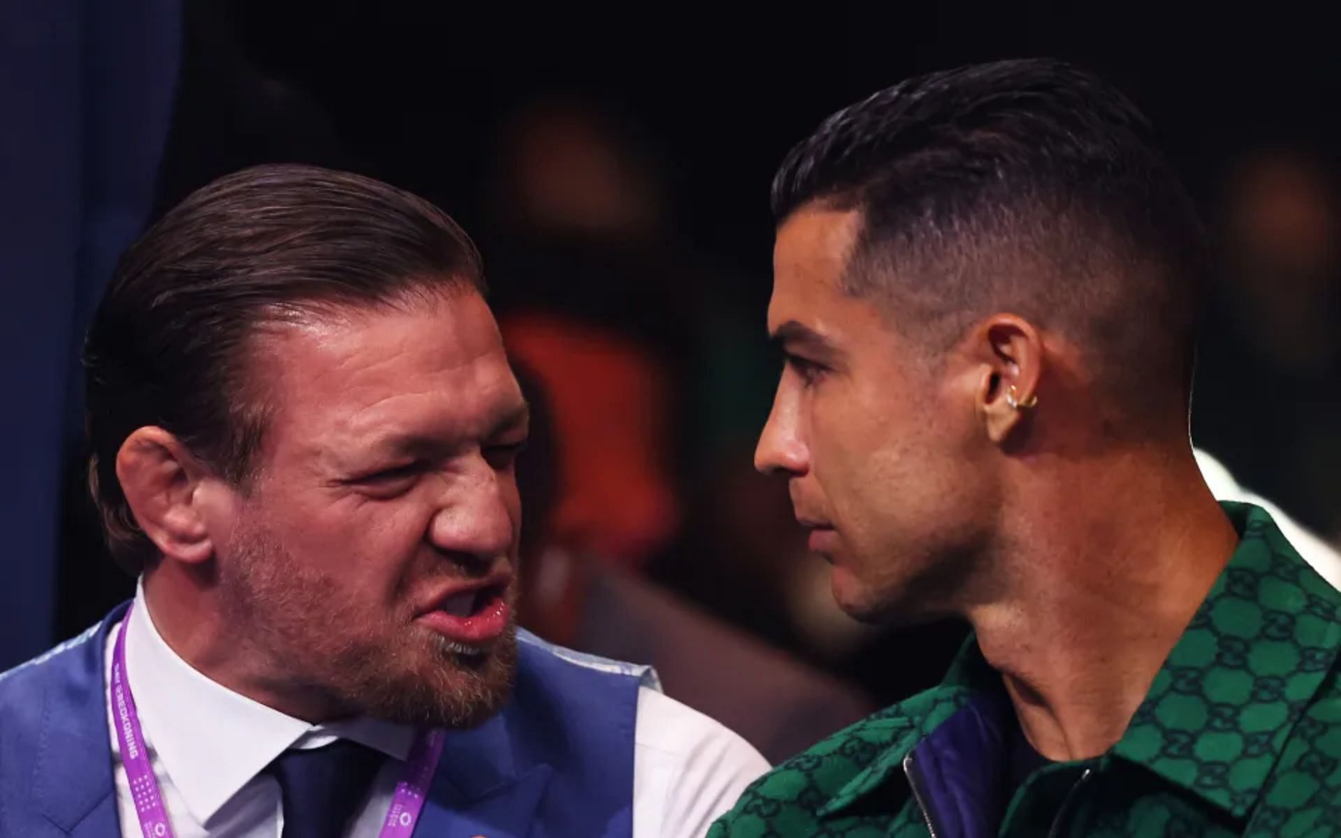 Conor McGregor (left) sat next to Cristiano Ronaldo (right) and the Dec. 23 boxing event [Image Courtesy: Getty Images]