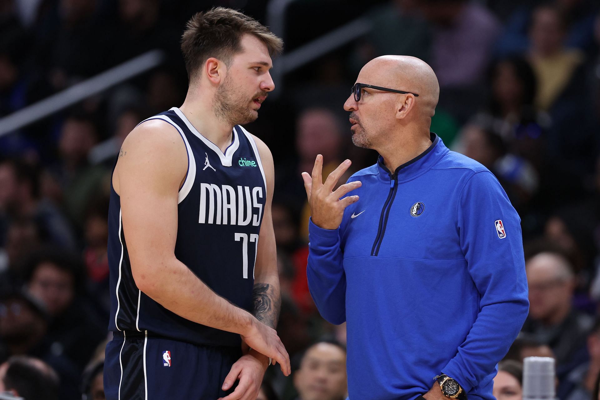 Luka Doncic and Jason Kidd of the Dallas Mavericks.