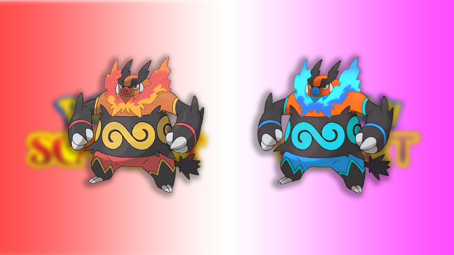 Regular and Shiny Emboar (Image via The Pokemon Company)