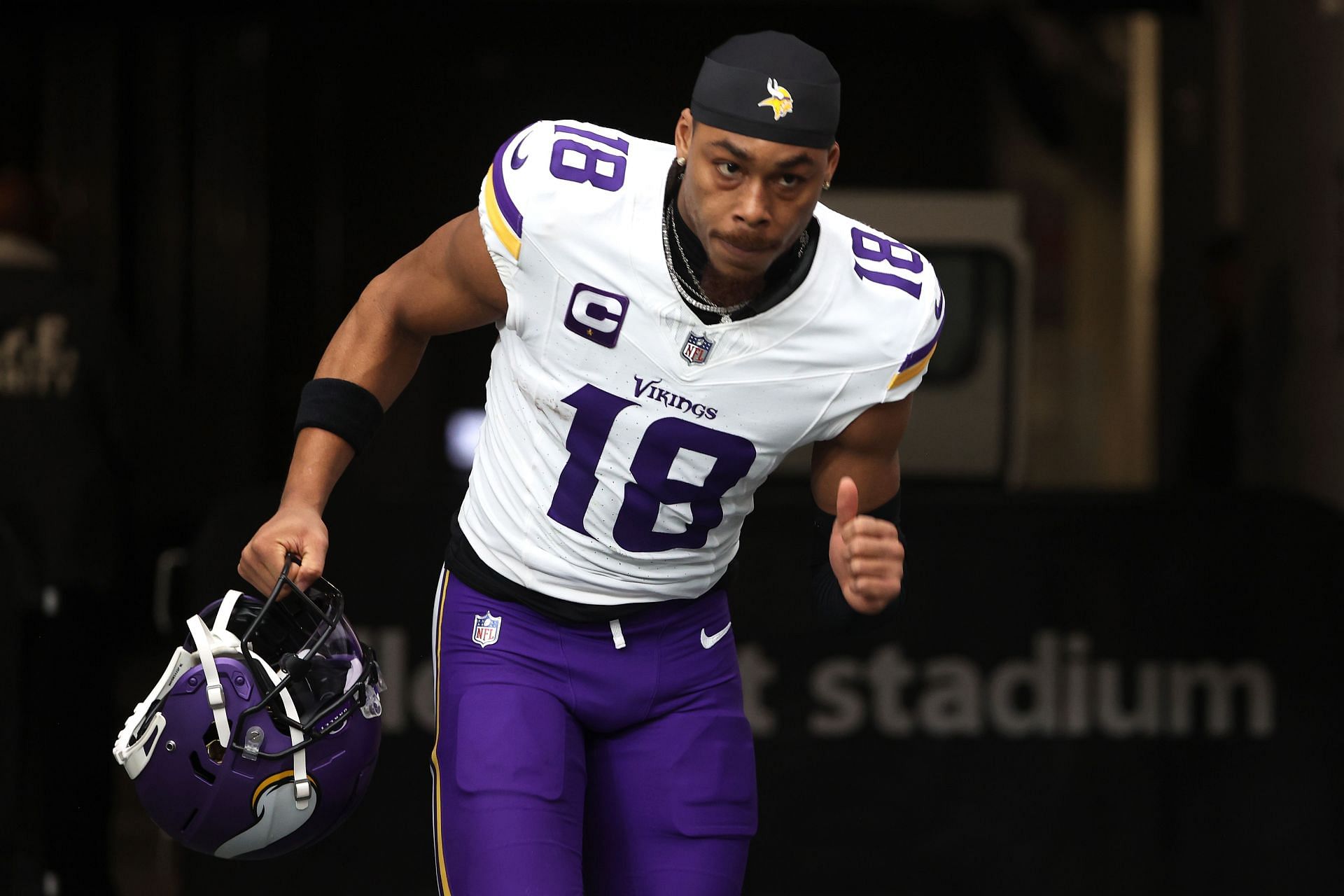 Justin Jefferson at Minnesota Vikings v Las Vegas Raiders