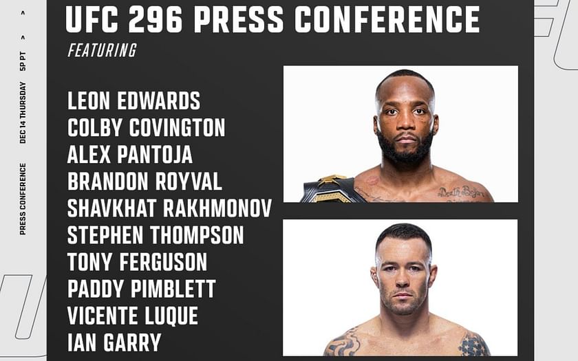 UFC 296 Press Conference Date and Time, What Time is the UFC 296 Press  Conference? - News