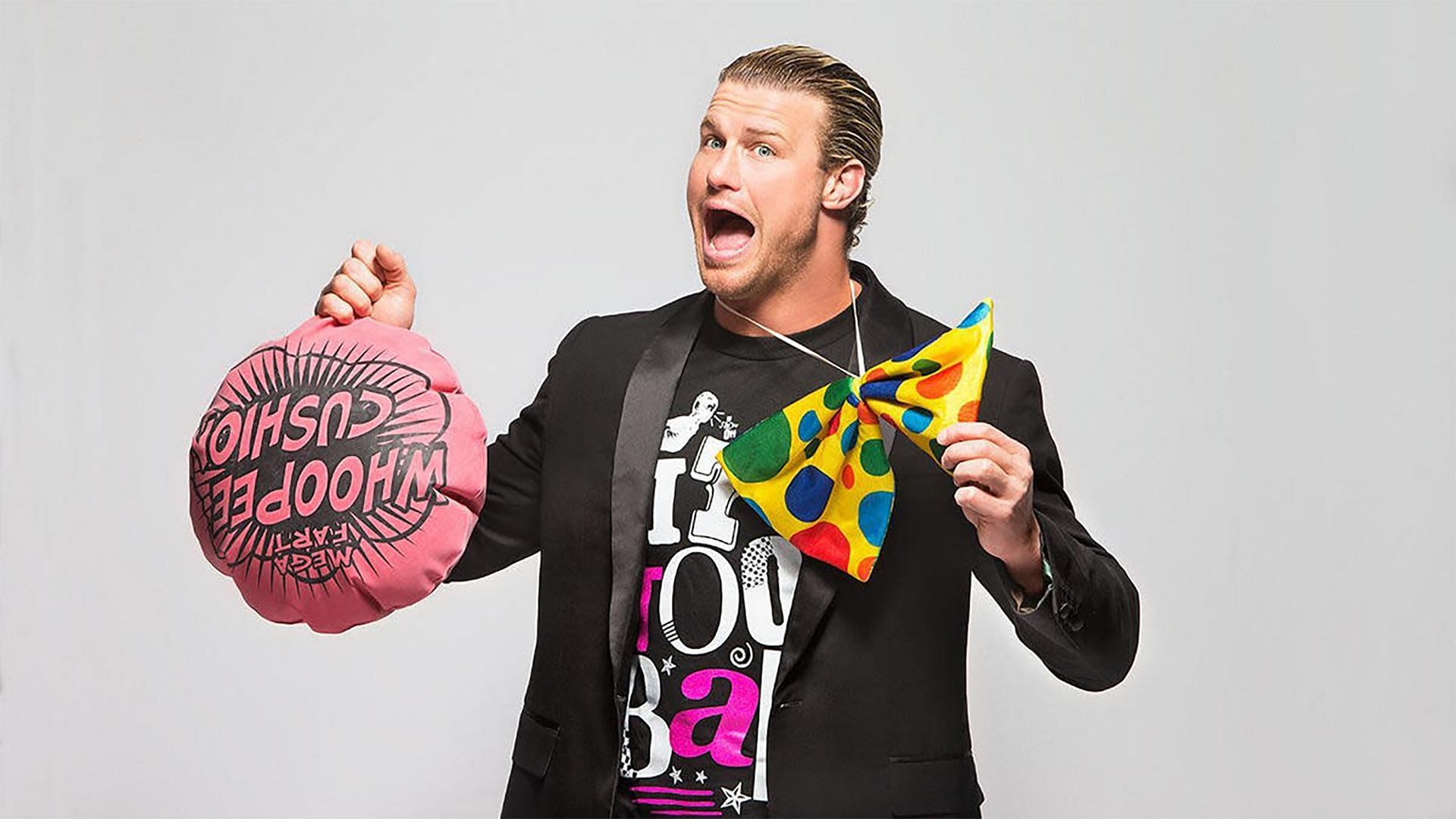Dolph Ziggler poses for his first comedy photo shoot