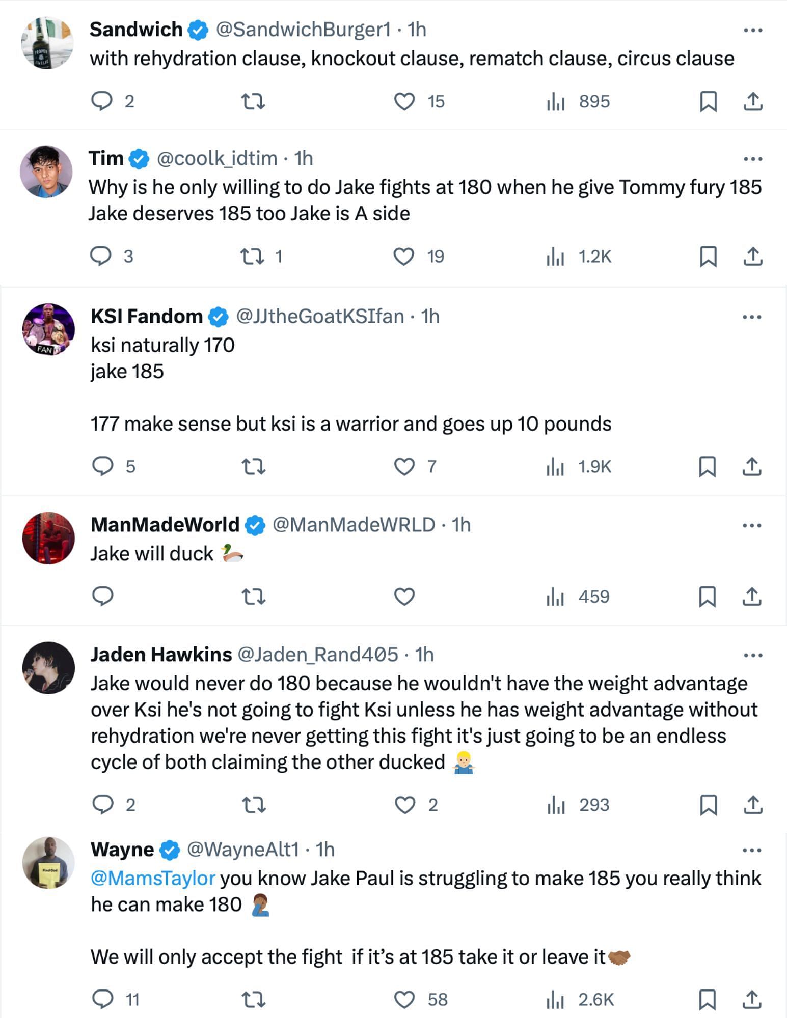 Fan reactions to KSI&#039;s manager proposing an offer to Jake Paul [via @happypunch on X]
